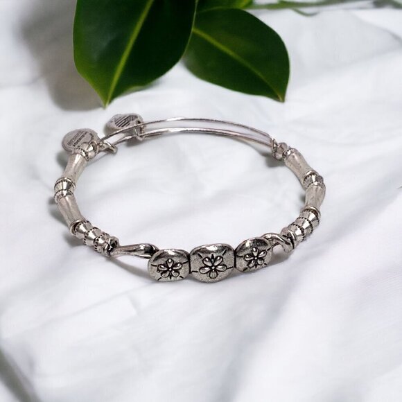 Alex and Ani Charm Bracelet Silver Gold Finish - Expands 2"- 3.5" - Picture 1 of 3